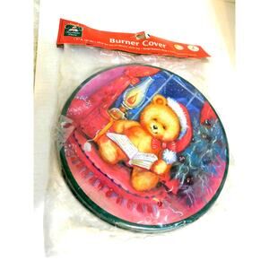 Vintage Christmas House Holiday Bear Stove Burner Covers SET OF 2 New